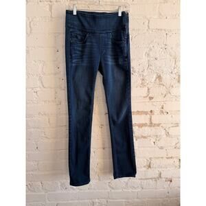 Spanx The Signature Straight Jeans Womens Size 28 Dark Wash PullOn Stretch Denim